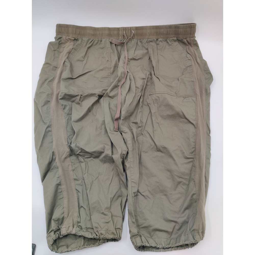 Lane Bryant Olive Green Plus Size Cropped Jogger Pants Drawstring 26/28
